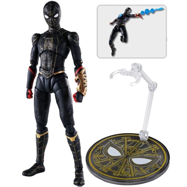 BLFBAS63007 - Spider-Man: No Way Home Spider-Man Black and Gold Suit S.H.Figuarts Action Figure