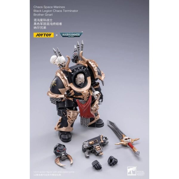 DC3037212 - Joy Toy Warhammer 40,000 Chaos Space Marines Black Legion Chaos Terminator Brother Gnarl 1:18 Scale Action Figure
