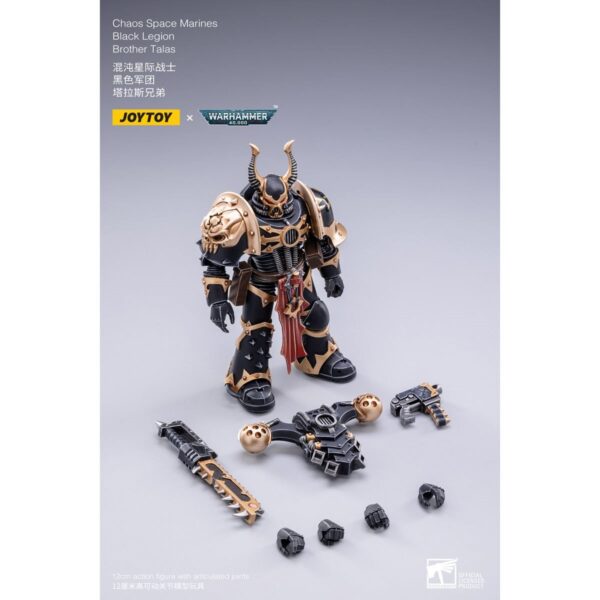 DC3037214-Joy Toy Warhammer 40,000 Chaos Space Marines Black Legion Brother Talas 1:18 Scale Action Figure