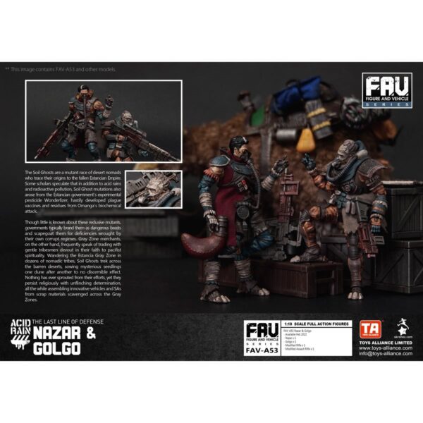 TNFAVA53-Acid Rain Nazar and Golgo 1:18 Scale Action Figure 2-Pack