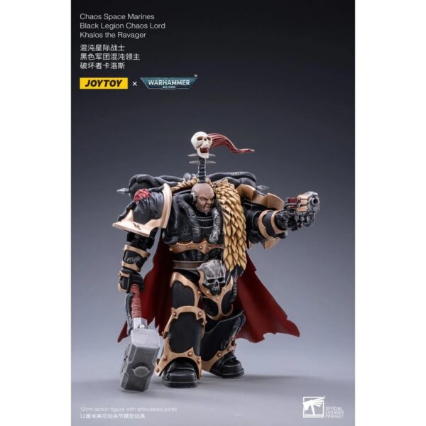 DC3037209-Joy Toy Warhammer 40,000 Chaos Space Marines Black Legion Chaos Lord Khalos the Ravager 1:18 Scale Action Figure