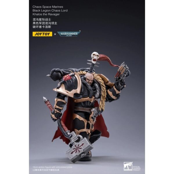DC3037209-Joy Toy Warhammer 40,000 Chaos Space Marines Black Legion Chaos Lord Khalos the Ravager 1:18 Scale Action Figure