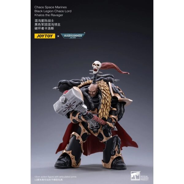 DC3037209-Joy Toy Warhammer 40,000 Chaos Space Marines Black Legion Chaos Lord Khalos the Ravager 1:18 Scale Action Figure