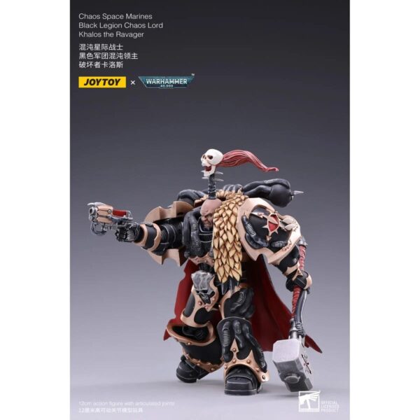DC3037209-Joy Toy Warhammer 40,000 Chaos Space Marines Black Legion Chaos Lord Khalos the Ravager 1:18 Scale Action Figure