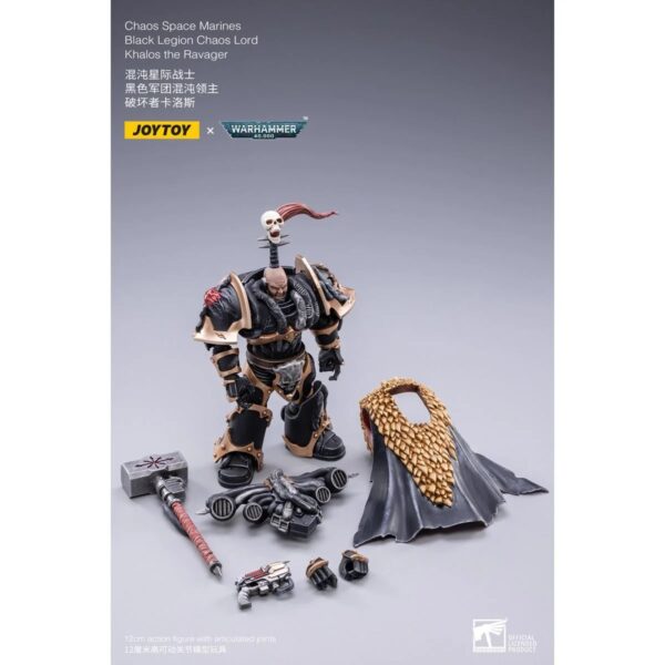 DC3037209-Joy Toy Warhammer 40,000 Chaos Space Marines Black Legion Chaos Lord Khalos the Ravager 1:18 Scale Action Figure