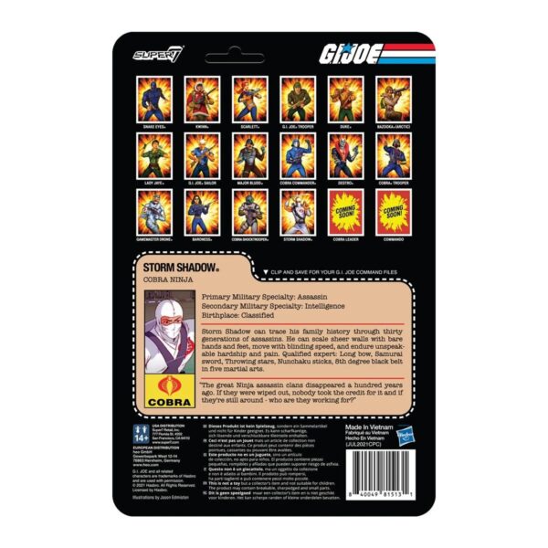 SUP81513-G.I. Joe Storm Shadow 3 3/4-Inch ReAction Figure