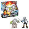 HSF3065-Power Rangers Dino Fury Battle Attackers 2-Pack Black Ranger vs. Smashstone Kicking Action Figures