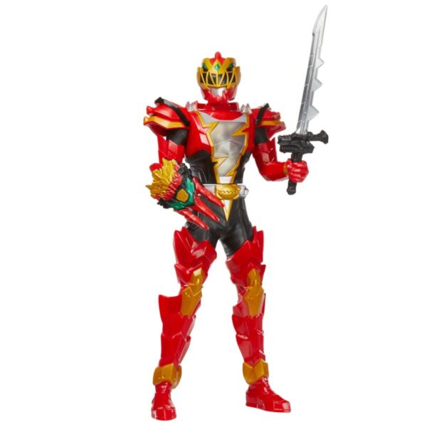 HSF5718-Power Rangers Dino Fury Spiral Strike Red Ranger 12-inch Electronic Spinning and Light FX Action Figure
