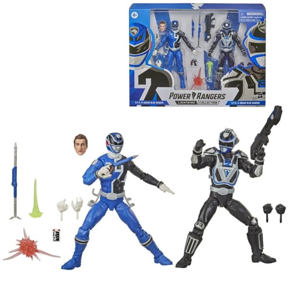 HSF1171-Power Rangers Lightning Collection 6-Inch S.P.D. Squad B Blue Ranger and Squad A Blue Ranger Action Figure Battle Pack