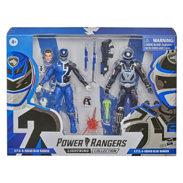 HSF1171-Power Rangers Lightning Collection 6-Inch S.P.D. Squad B Blue Ranger and Squad A Blue Ranger Action Figure Battle Pack