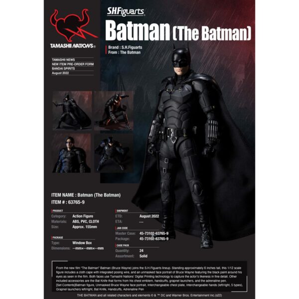 BABAS63765-The Batman Movie Batman S.H.Figuarts Action Figure