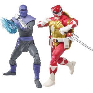 HSF2968/86165-Power Rangers X Teenage Mutant Ninja Turtles Lightning Collection Foot Soldier Tommy and Raphael Red Action Figures