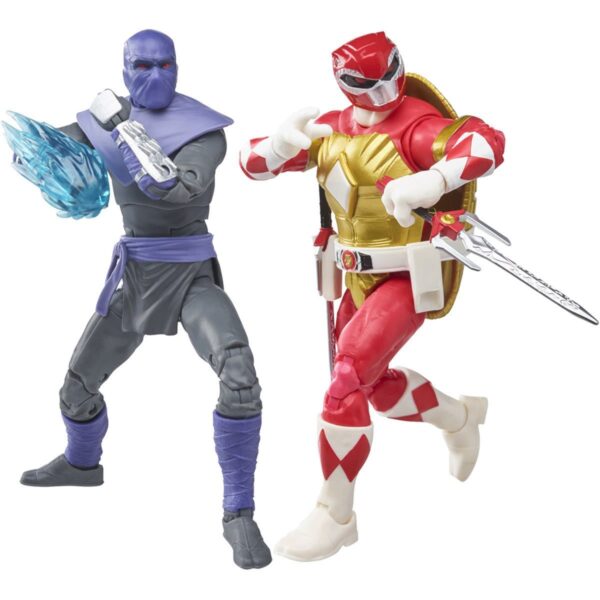 HSF2968/86165-Power Rangers X Teenage Mutant Ninja Turtles Lightning Collection Foot Soldier Tommy and Raphael Red Action Figures