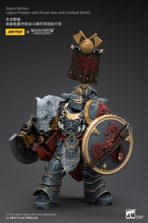 JT00133-JOYTOY Space Wolves Legion Praetor with Power Axe and Combat Shield