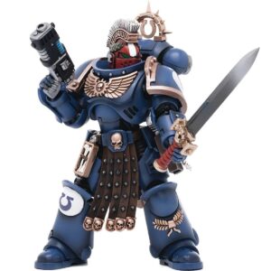 DC3037302-Joy Toy Warhammer 40,000 Ultramarines Veteran Sergeant Icastus 1:18 Scale Action Figure