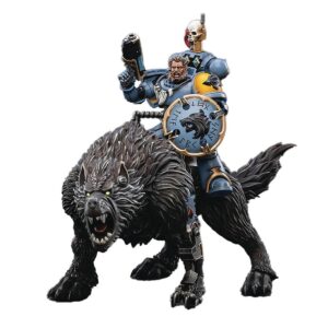 DC3037309-Joy Toy Warhammer 40,000 Space Wolves Thunderwolf Calvary Frode 1:18 Scale Action Figure Set