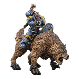 DC3037310-Joy Toy Warhammer 40,000 Space Wolves Thunderwolf Calvary Bjane 1:18 Scale Action Figure Set