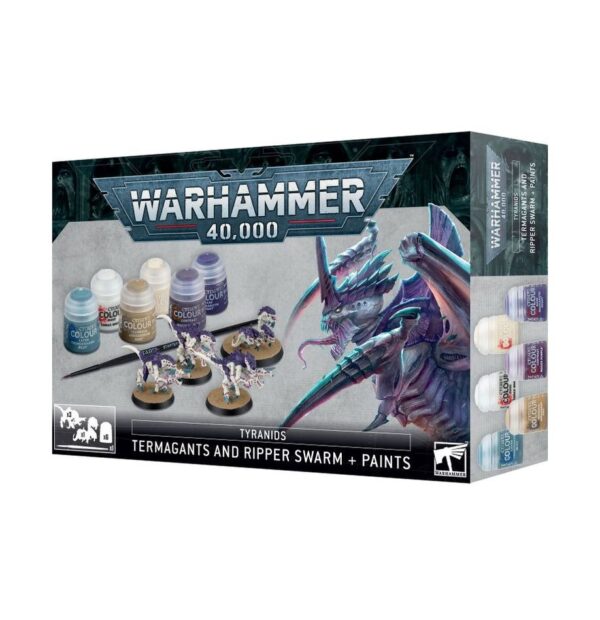 60-13-Warhammer 40K:Tyranids: Termagants and Ripper Swarm + Paints Set
