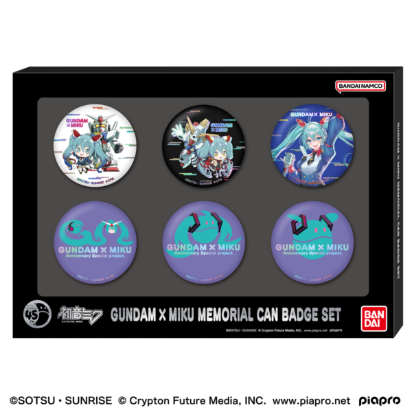 BAN92234-Gundam x Miku Memorial Can Badge Set "Gundam", Bandai Shokugan Can Badge