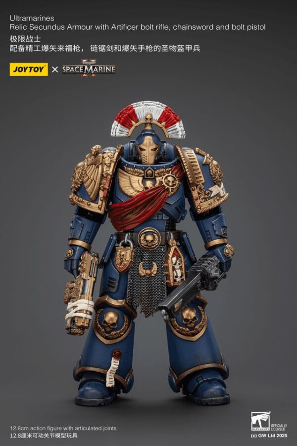 JT01536-Ultramarines Relic Secundus Armour with Artificer bolt rifle, chainsword and bolt pistol