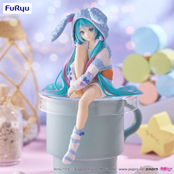 FR50162-Hatsune Miku Noodle Stopper Figure -Rabbit Ear Hood Pajama Blue Color ver.-