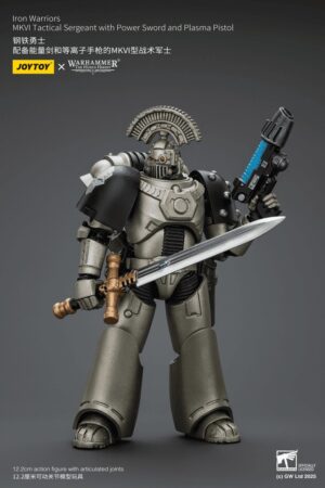 JT01758-JOYTOY Warhammer 40K Iron Warriors MKVI Tactical Sergeant with Power Sword and Plasma Pistol