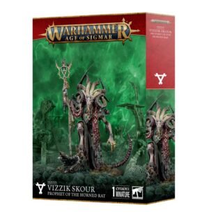 90-20 90-20-Warhammer Age of Sigmar: Skaven - Vizzik Skour Prophet Horned Rat
